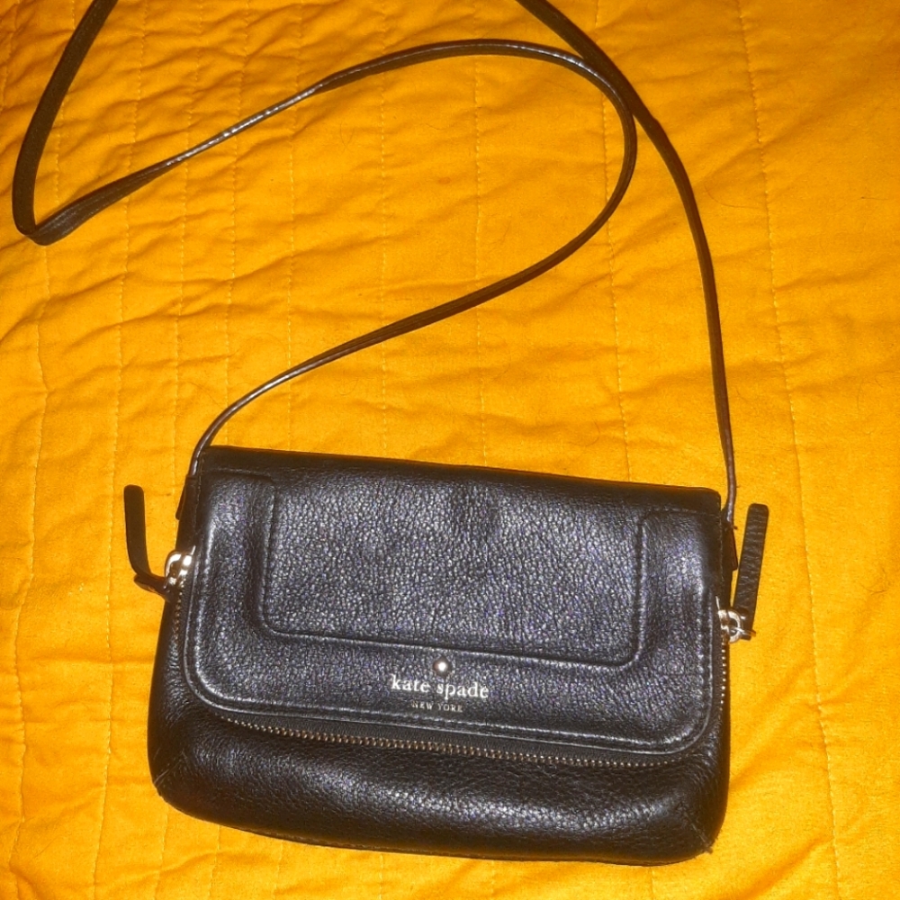 Kate Spade Black Crossbody Bag with Flap Closure